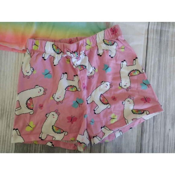 Girls Rainbow Llama Summer Outfit‎ Size 5t - Picture 3 of 4